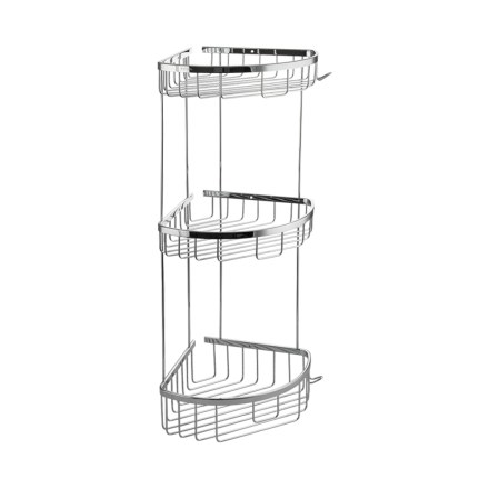 Полочка угловая овальная тройная 22 см TITAN 77255