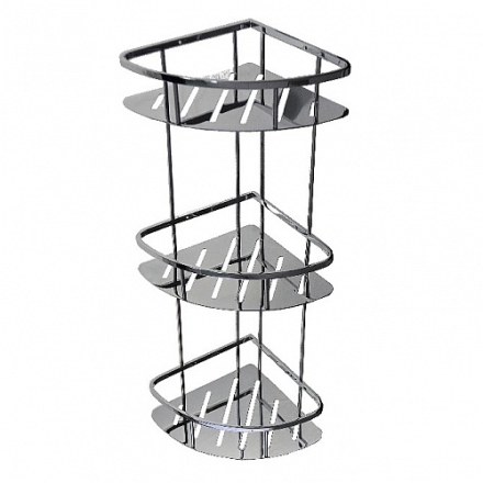 Полочка угловая овальная с литым дном тройная 22 см TITAN 77355