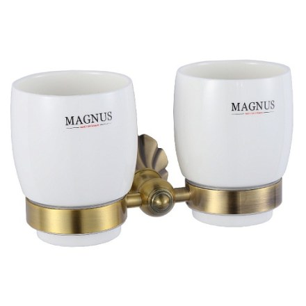 Стакан двойной с креплением к стене под БРОНЗУ MAGNUS 95160