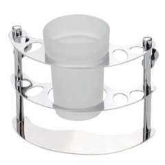 Держатель зуб. щеток настенный.со стек.ст.хром LIDER 1057