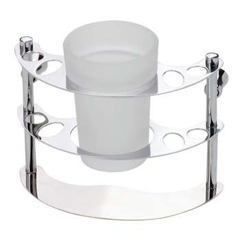 Держатель зуб. щеток настенный.со стек.ст.хром LIDER 1057