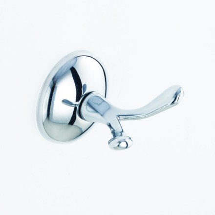 Крючок двойной, кругл.крепление, хром LIDER 1098