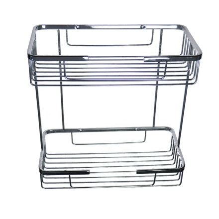 Полочка прямоугольная двойная из нержавеющей стали САНАКС 75032