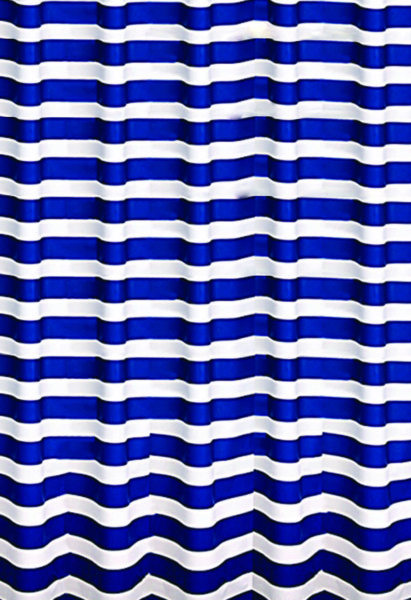 Штора для ванной MARINE сине/белая с кольцами