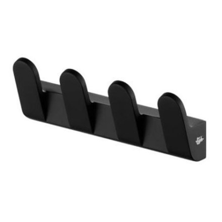 Вешалка на 4 крючка для полотенец FUTURA BLACK 02952
