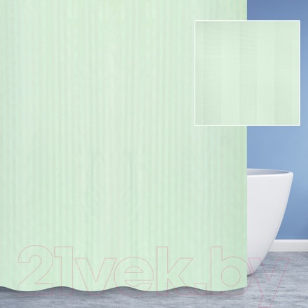 Шторы для ванной S-01820G зеленая