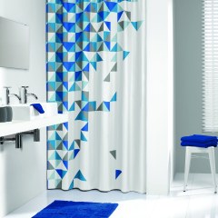 Штора для ванной TXT TANGRAM 180X200 синяя