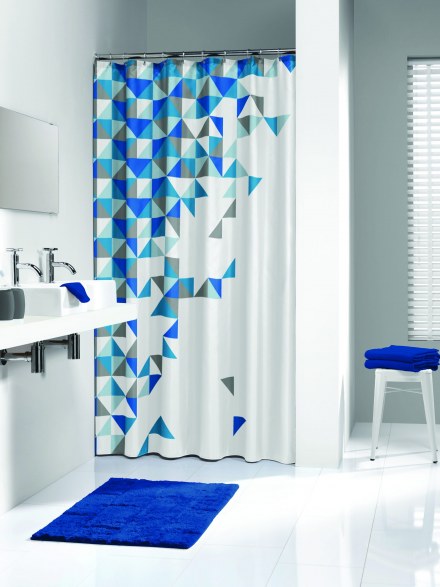 Штора для ванной TXT TANGRAM 180X200 синяя