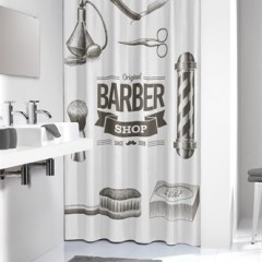 Штора для ванной комнаты 180*200 Barber черная Нидерланды