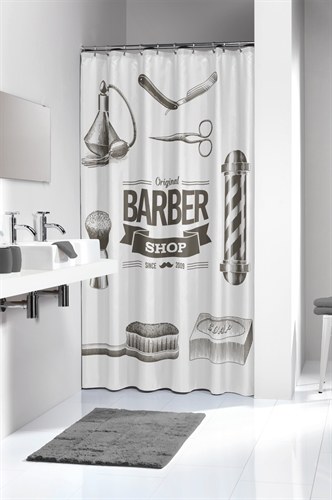 Штора для ванной комнаты 180*200 Barber черная Нидерланды