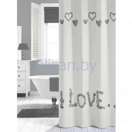 Штора для ванной комнаты 180*200 Quore белая Нидерланды