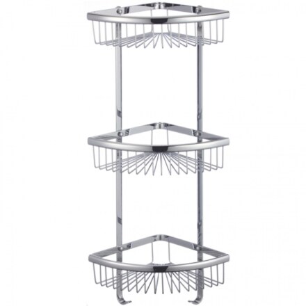 Полка угловая тройная латунь KH-005853