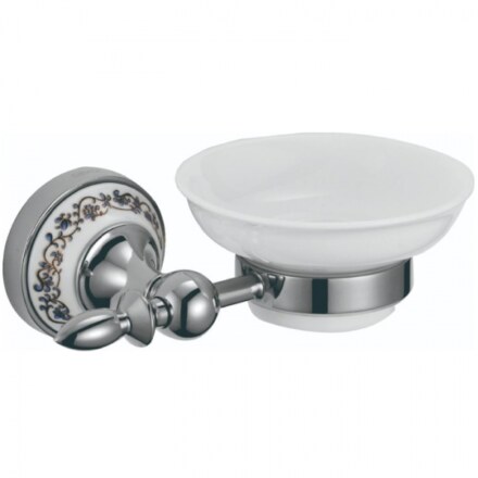 Мыльница керамическая с настенным держателем Savol S-06859A хром