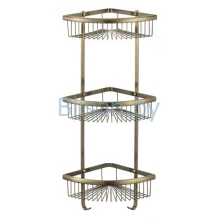 Полка угловая тройная латунь KHC-005854