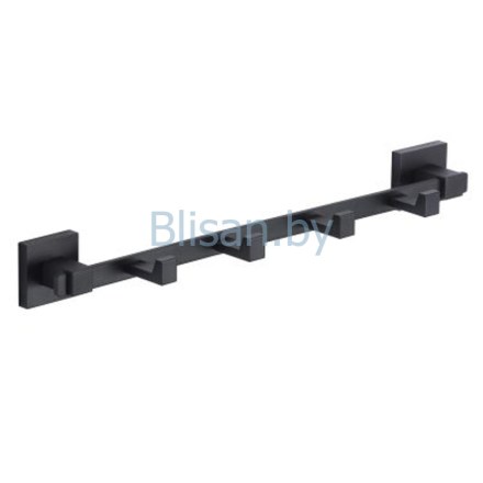 Планка с крючками (4 крючка) черная S-06574H