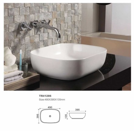 Умывальник накладной UPTREND Hermosa 49×39,5 глянцевый белый TR41286