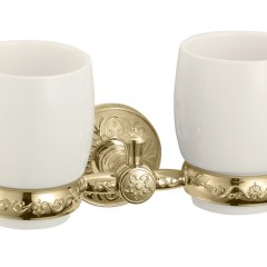 Стакан двойной керамический золото Savol S-005868B