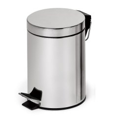 Ведро с педалью 5Л ХРОМ CASPIAN 90012