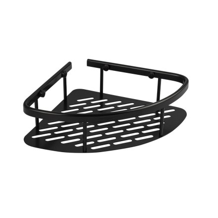 Полочка угловая с литым дном чёрного цвета TITAN 76068