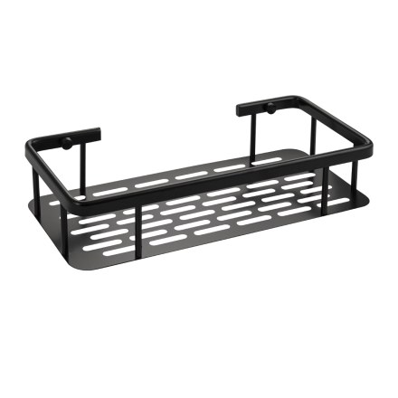 Полочка прямоугольная с литым дном чёрного цвета TITAN 76066