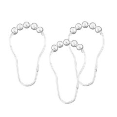 Кольца для шторы в ванную металлические хром 75005