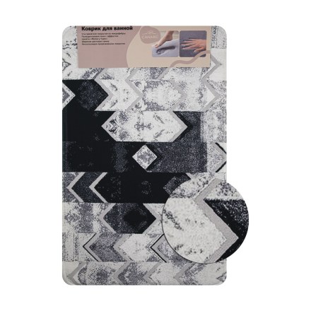 Коврик в ванную ПАМЯТЬ – эффект восстановления черно-серый 50 х 80 см САНАКС 00444