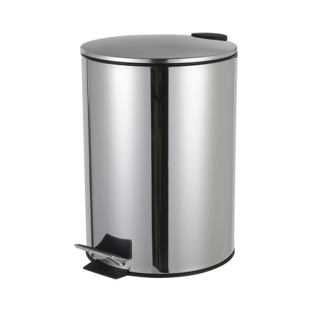 ВЕДРО С ПЕДАЛЬЮ 12Л С ТОНКОЙ КРЫШКОЙ ХРОМ CASPIAN 90023