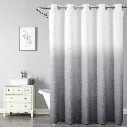 Штора для ванной комнаты светло-серая1820C