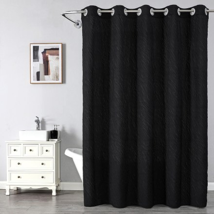 Штора для ванной комнаты черная 1820E