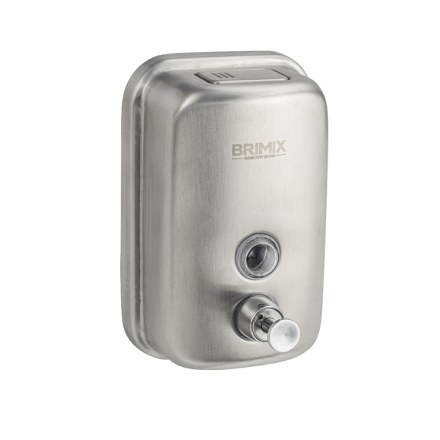 Дозатор жидкого мыла настенный 500 мл МАТОВЫЙ ХРОМ BRIMIX 614