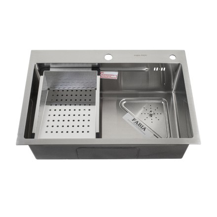 Мойка врезная 68х45 см толщина 3,0 х 0,9 мм глубина 200 ммFABIA PROFI 68453