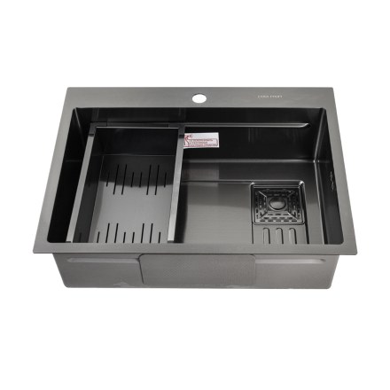 Мойка врезная 65х50х20см графит толщина 3,0х0,8 мм FABIA PROFI 65503G