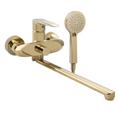 Смеситель в ванную длинный излив  ЗОЛОТО MAGNUS 9370