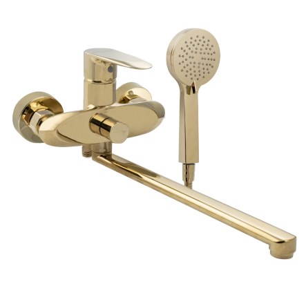 Смеситель в ванную длинный излив  ЗОЛОТО MAGNUS 9370