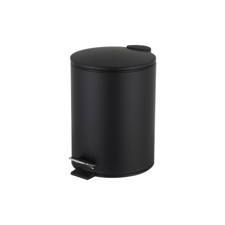 Ведро с педалью 7л черное CASPIAN 90050