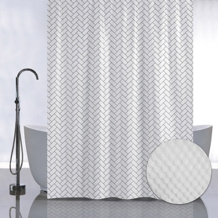 Штора  в ванную комнату с рельефным теснением180х180 см САНАКС 05-08 .