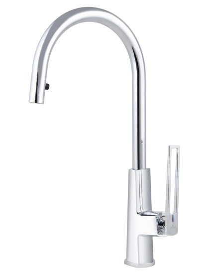 Смеситель  для кухни с выдвижным изливом 27166