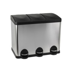 Ведро на 3 БАКА, для раздельного сбора мусора нержавеющая сталь  САТИН САНАКС 10245