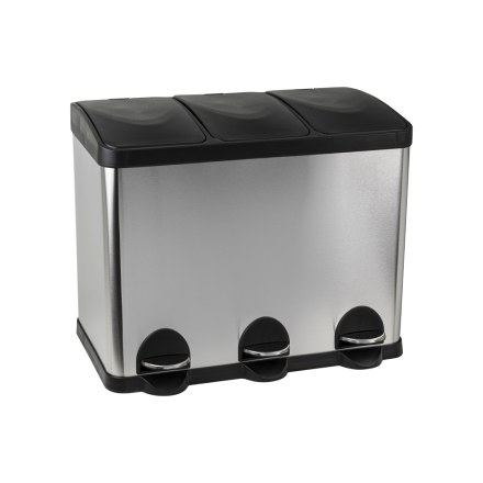 Ведро на 3 БАКА, для раздельного сбора мусора нержавеющая сталь  САТИН САНАКС 10245