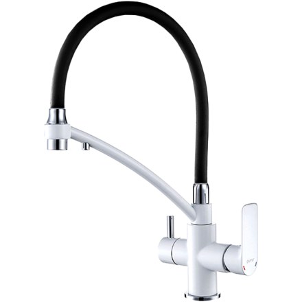 Смеситель для кухни под фильтр Gappo G4348 Белый/Черный