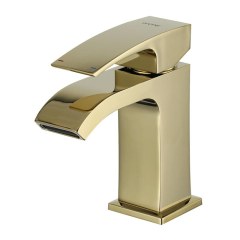 Смеситель на умывальник водопад в золотом цвете Gappo G1007-3