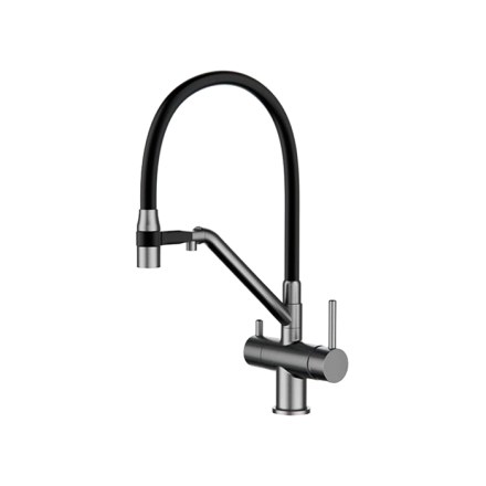 Смеситель для кухни Gappo G4398-89 (оружейная сталь + черный)