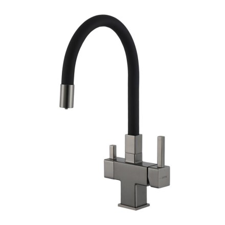 Смеситель для кухни с подключением питьевой воды Gappo G4395-39 (Оружейная сталь)