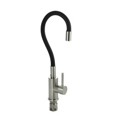 Смеситель для кухни гибкий черный излив сатин САНАКС 13063