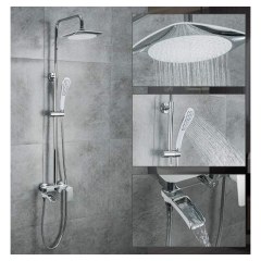 Душевая система с каскадным изливом для ванны Gappo G2448-8 (белый с хромом)