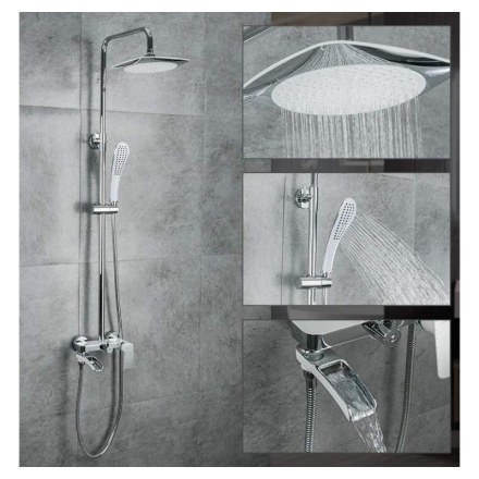 Душевая система с каскадным изливом для ванны Gappo G2448-8 (белый с хромом)