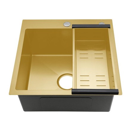 Мойка для кухни 50x50x21,5 см. золотой сатин Gappo GS5050-3