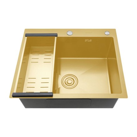 Мойка для кухни 60x50x21,5 см Золотой сатин Gappo GS6050-3