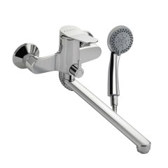 Смеситель для ванны с длинным плоским изливом ХРОМ FABIA 9673