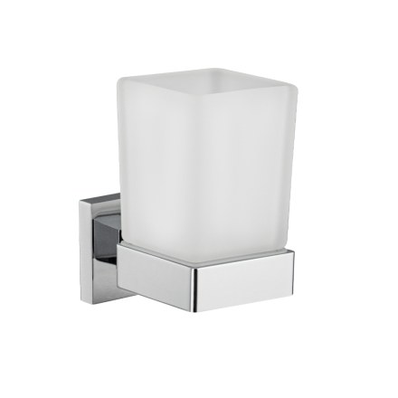 Стакан стеклянный с креплением к стене ХРОМ GFmark 84005